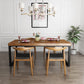 Industrial Rectangle Dining Table Pine Solid Wood Table with Black Double Pedestal for Dining Room Clearhalo ' dining_table' 'Dining Tables & Seating' 'Dining Tables' 'furn' 'furn_dining_table' 'Furniture' 'furniture_dining_table' 'Kitchen & Dining Furniture' 'kitchen&dining_furn' 'kitchen' 'kitchen_dining_table' 3740057