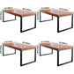 Industrial Rectangle Dining Table Pine Solid Wood Table with Black Double Pedestal for Dining Room Clearhalo ' dining_table' 'Dining Tables & Seating' 'Dining Tables' 'furn' 'furn_dining_table' 'Furniture' 'furniture_dining_table' 'Kitchen & Dining Furniture' 'kitchen&dining_furn' 'kitchen' 'kitchen_dining_table' 3740063