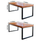 Industrial Rectangle Dining Table Pine Solid Wood Table with Black Double Pedestal for Dining Room Clearhalo ' dining_table' 'Dining Tables & Seating' 'Dining Tables' 'furn' 'furn_dining_table' 'Furniture' 'furniture_dining_table' 'Kitchen & Dining Furniture' 'kitchen&dining_furn' 'kitchen' 'kitchen_dining_table' 3740064