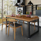 Industrial Rectangle Dining Table Pine Solid Wood Table with Black Double Pedestal for Dining Room Clearhalo ' dining_table' 'Dining Tables & Seating' 'Dining Tables' 'furn' 'furn_dining_table' 'Furniture' 'furniture_dining_table' 'Kitchen & Dining Furniture' 'kitchen&dining_furn' 'kitchen' 'kitchen_dining_table' 3740065