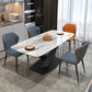 Metal Modern Rectangular Dining Table Sintered Stone Table with Pedestal Base Clearhalo ' dining_table' 'Dining Tables & Seating' 'Dining Tables' 'furn' 'furn_dining_table' 'Furniture' 'furniture_dining_table' 'Kitchen & Dining Furniture' 'kitchen&dining_furn' 'kitchen' 'kitchen_dining_table' 3740068