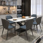 Metal Modern Rectangular Dining Table Sintered Stone Table with Pedestal Base Clearhalo ' dining_table' 'Dining Tables & Seating' 'Dining Tables' 'furn' 'furn_dining_table' 'Furniture' 'furniture_dining_table' 'Kitchen & Dining Furniture' 'kitchen&dining_furn' 'kitchen' 'kitchen_dining_table' 3740070
