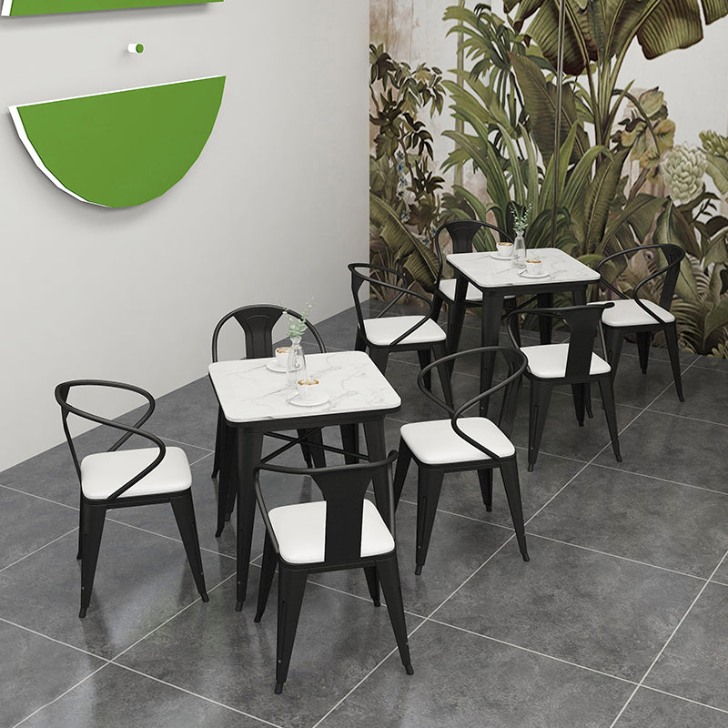 Industrial Style Sintered Stone Dining Table White Table with Black Frame for Dinning Room Clearhalo ' dining_table' 'Dining Tables & Seating' 'Dining Tables' 'furn' 'furn_dining_table' 'Furniture' 'furniture_dining_table' 'Kitchen & Dining Furniture' 'kitchen&dining_furn' 'kitchen' 'kitchen_dining_table' 3740079
