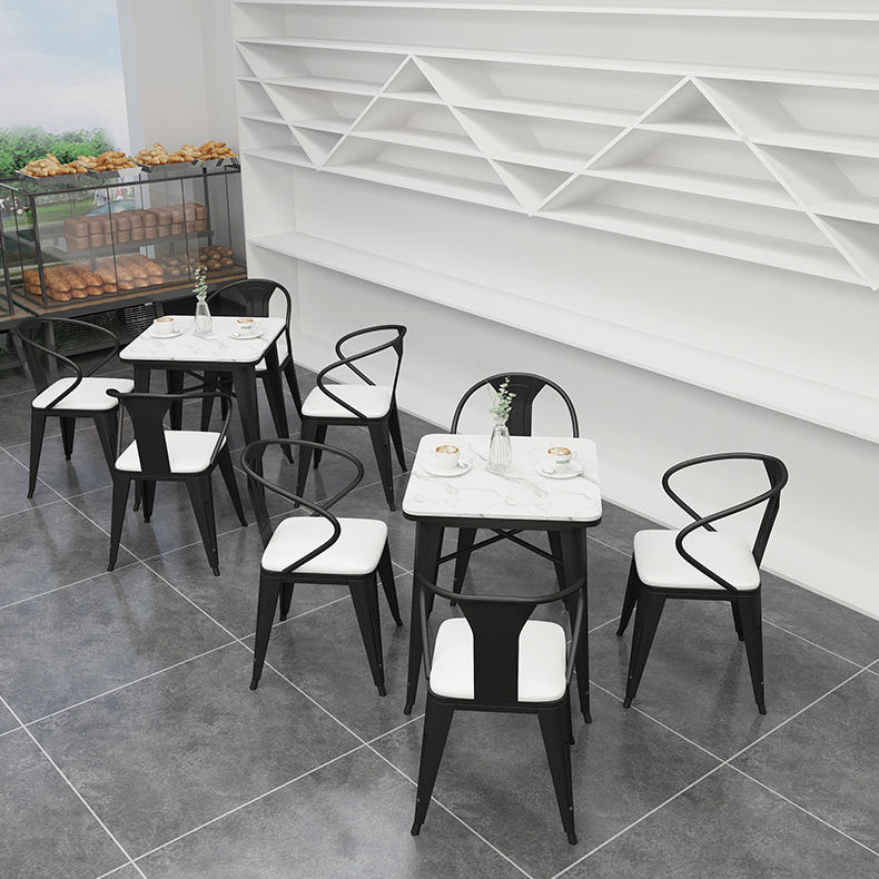 Industrial Style Sintered Stone Dining Table White Table with Black Frame for Dinning Room Clearhalo ' dining_table' 'Dining Tables & Seating' 'Dining Tables' 'furn' 'furn_dining_table' 'Furniture' 'furniture_dining_table' 'Kitchen & Dining Furniture' 'kitchen&dining_furn' 'kitchen' 'kitchen_dining_table' 3740083