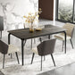 Contemporary Style Sintered Stone Dining Table 4 Legs Carbon Steel Base Rectangle Table for Home Black 70.9"L x 35.4"W x 29.5"H Without Chairs Clearhalo ' dining_table' 'Dining Tables & Seating' 'Dining Tables' 'furn' 'furn_dining_table' 'Furniture' 'furniture_dining_table' 'Kitchen & Dining Furniture' 'kitchen&dining_furn' 'kitchen' 'kitchen_dining_table' 3740090