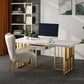 Metal Traditional Luxury Rectangle Indoor Table Sintered Stone Table for Kitchen and Dining Room Clearhalo ' dining_table' 'Dining Tables & Seating' 'Dining Tables' 'furn' 'furn_dining_table' 'Furniture' 'furniture_dining_table' 'Kitchen & Dining Furniture' 'kitchen&dining_furn' 'kitchen' 'kitchen_dining_table' 3740096