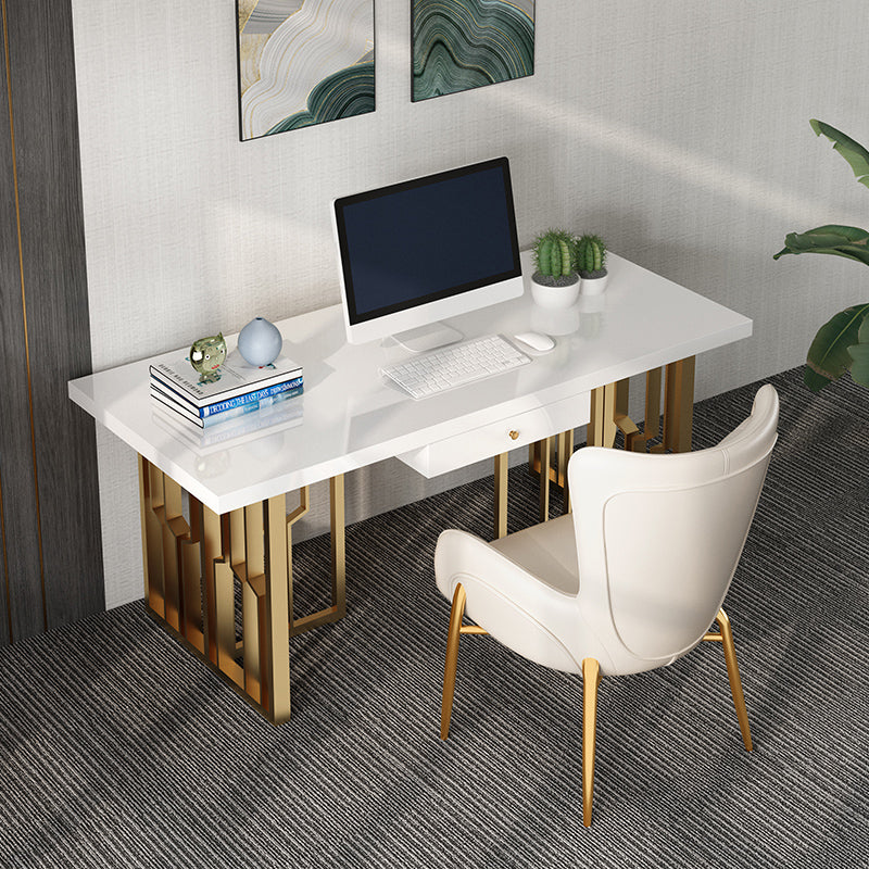 Metal Traditional Luxury Rectangle Indoor Table Sintered Stone Table for Kitchen and Dining Room Clearhalo ' dining_table' 'Dining Tables & Seating' 'Dining Tables' 'furn' 'furn_dining_table' 'Furniture' 'furniture_dining_table' 'Kitchen & Dining Furniture' 'kitchen&dining_furn' 'kitchen' 'kitchen_dining_table' 3740098