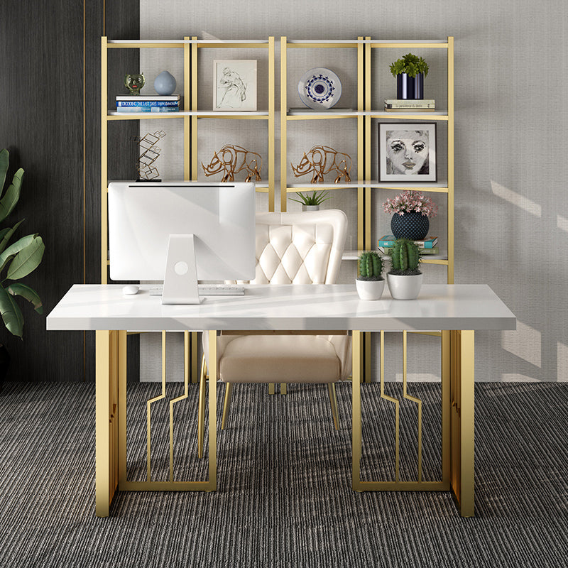 Metal Traditional Luxury Rectangle Indoor Table Sintered Stone Table for Kitchen and Dining Room Clearhalo ' dining_table' 'Dining Tables & Seating' 'Dining Tables' 'furn' 'furn_dining_table' 'Furniture' 'furniture_dining_table' 'Kitchen & Dining Furniture' 'kitchen&dining_furn' 'kitchen' 'kitchen_dining_table' 3740099