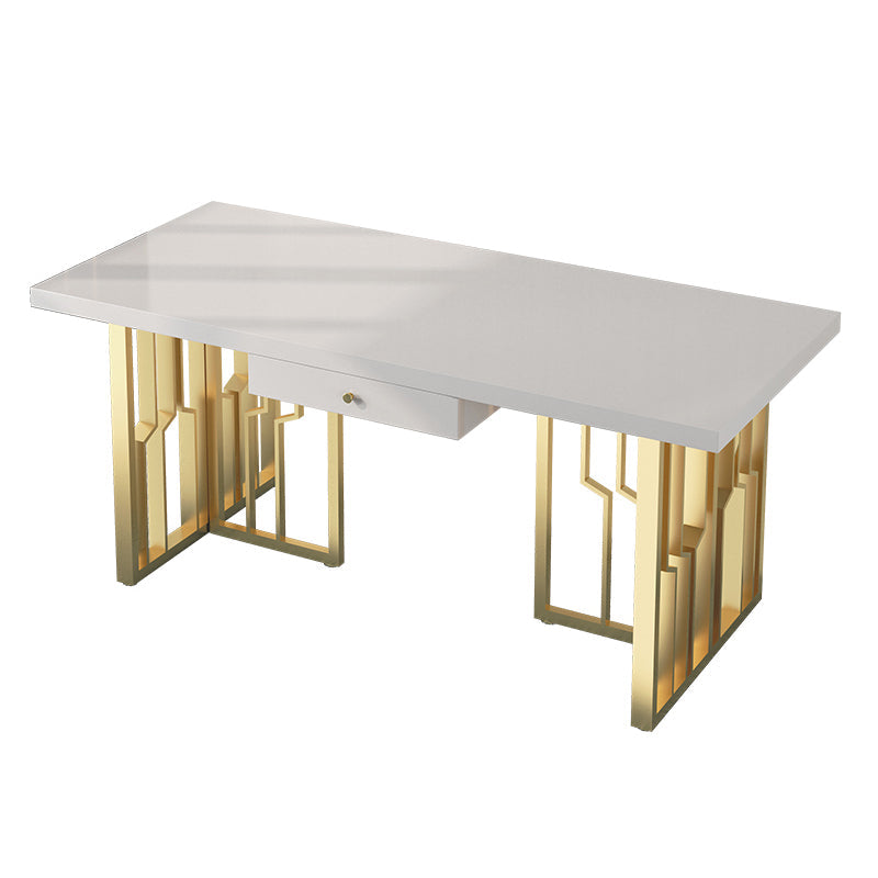 Metal Traditional Luxury Rectangle Indoor Table Sintered Stone Table for Kitchen and Dining Room Beige Without Chairs Clearhalo ' dining_table' 'Dining Tables & Seating' 'Dining Tables' 'furn' 'furn_dining_table' 'Furniture' 'furniture_dining_table' 'Kitchen & Dining Furniture' 'kitchen&dining_furn' 'kitchen' 'kitchen_dining_table' 3740100