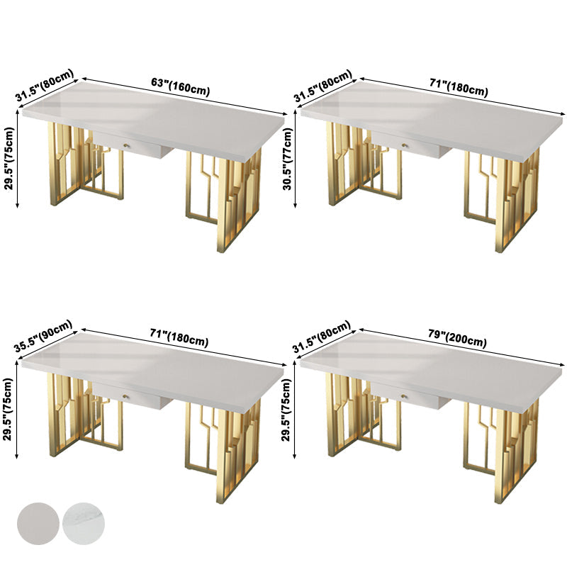 Metal Traditional Luxury Rectangle Indoor Table Sintered Stone Table for Kitchen and Dining Room Clearhalo ' dining_table' 'Dining Tables & Seating' 'Dining Tables' 'furn' 'furn_dining_table' 'Furniture' 'furniture_dining_table' 'Kitchen & Dining Furniture' 'kitchen&dining_furn' 'kitchen' 'kitchen_dining_table' 3740106