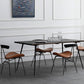 Industrial Rectangle Dining Room Table Oak Solid Wood Table with 4 Black Legs Clearhalo ' dining_table' 'Dining Tables & Seating' 'Dining Tables' 'furn' 'furn_dining_table' 'Furniture' 'furniture_dining_table' 'Kitchen & Dining Furniture' 'kitchen&dining_furn' 'kitchen' 'kitchen_dining_table' 3740111