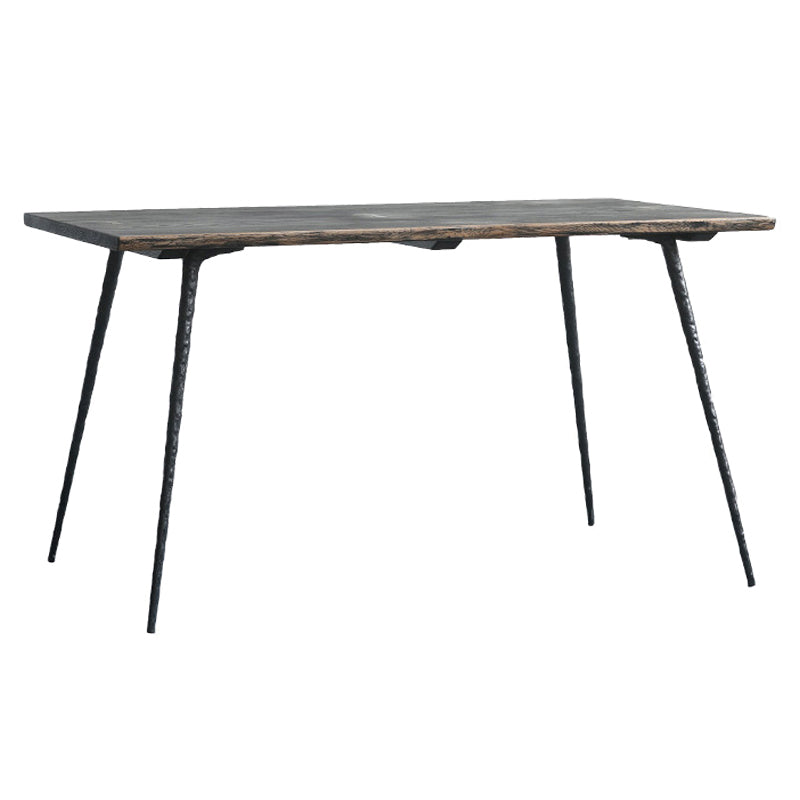 Industrial Rectangle Dining Room Table Oak Solid Wood Table with 4 Black Legs Without Chairs Clearhalo ' dining_table' 'Dining Tables & Seating' 'Dining Tables' 'furn' 'furn_dining_table' 'Furniture' 'furniture_dining_table' 'Kitchen & Dining Furniture' 'kitchen&dining_furn' 'kitchen' 'kitchen_dining_table' 3740113