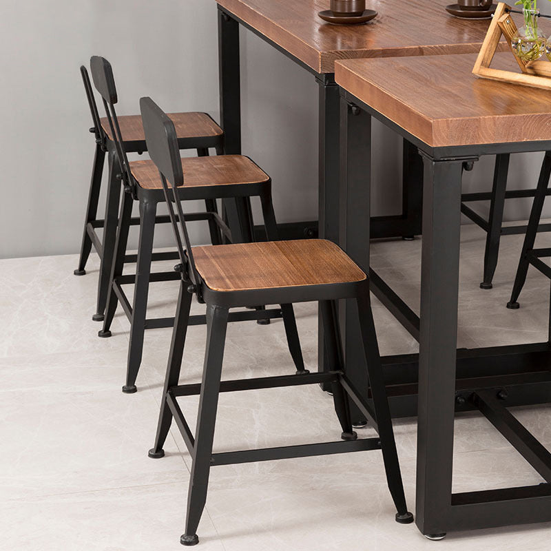 Industrial Dining Room Table Solid Wood Table with Black Trestle Base for Dining Room Clearhalo ' dining_table' 'Dining Tables & Seating' 'Dining Tables' 'furn' 'furn_dining_table' 'Furniture' 'furniture_dining_table' 'Kitchen & Dining Furniture' 'kitchen&dining_furn' 'kitchen' 'kitchen_dining_table' 3740127