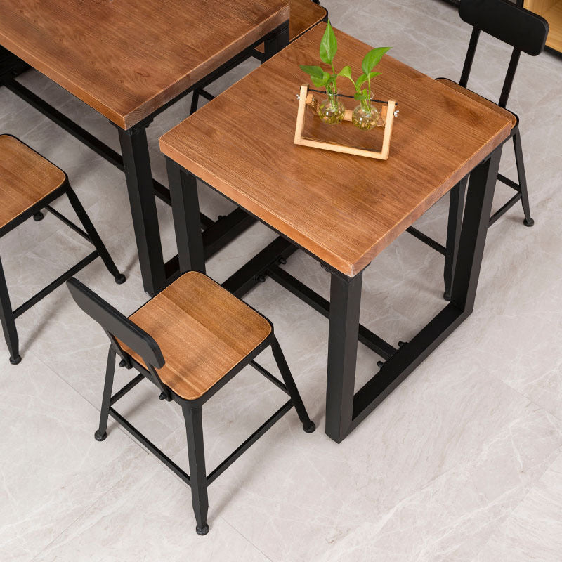 Industrial Dining Room Table Solid Wood Table with Black Trestle Base for Dining Room Clearhalo ' dining_table' 'Dining Tables & Seating' 'Dining Tables' 'furn' 'furn_dining_table' 'Furniture' 'furniture_dining_table' 'Kitchen & Dining Furniture' 'kitchen&dining_furn' 'kitchen' 'kitchen_dining_table' 3740128