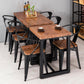 Industrial Dining Room Table Solid Wood Table with Black Trestle Base for Dining Room Clearhalo ' dining_table' 'Dining Tables & Seating' 'Dining Tables' 'furn' 'furn_dining_table' 'Furniture' 'furniture_dining_table' 'Kitchen & Dining Furniture' 'kitchen&dining_furn' 'kitchen' 'kitchen_dining_table' 3740132