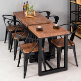 Industrial Dining Room Table Solid Wood Table with Black Trestle Base for Dining Room Clearhalo ' dining_table' 'Dining Tables & Seating' 'Dining Tables' 'furn' 'furn_dining_table' 'Furniture' 'furniture_dining_table' 'Kitchen & Dining Furniture' 'kitchen&dining_furn' 'kitchen' 'kitchen_dining_table' 3740132