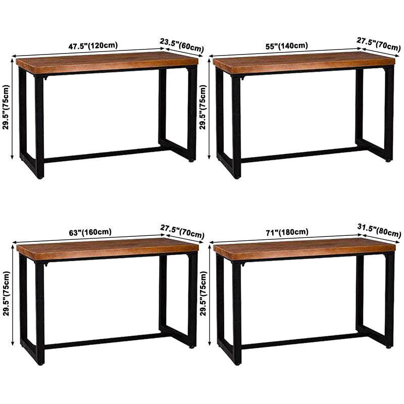 Industrial Dining Room Table Solid Wood Table with Black Trestle Base for Dining Room Clearhalo ' dining_table' 'Dining Tables & Seating' 'Dining Tables' 'furn' 'furn_dining_table' 'Furniture' 'furniture_dining_table' 'Kitchen & Dining Furniture' 'kitchen&dining_furn' 'kitchen' 'kitchen_dining_table' 3740134