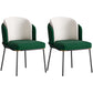 Contemporary Metal Dining Chairs Upholstered Armless Dining Chairs for Home Use White-Green 2 Piece Set Clearhalo ' kitchen&dining_furn' 'Dining Chairs' 'Dining Tables & Seating' 'dining_chair' 'furn' 'furn_dining_chair' 'Furniture' 'furniture_dining_chair' 'Kitchen & Dining Furniture' 'kitchen' 3740141