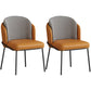 Contemporary Metal Dining Chairs Upholstered Armless Dining Chairs for Home Use Black-White-Yellow 2 Piece Set Clearhalo ' kitchen&dining_furn' 'Dining Chairs' 'Dining Tables & Seating' 'dining_chair' 'furn' 'furn_dining_chair' 'Furniture' 'furniture_dining_chair' 'Kitchen & Dining Furniture' 'kitchen' 3740150