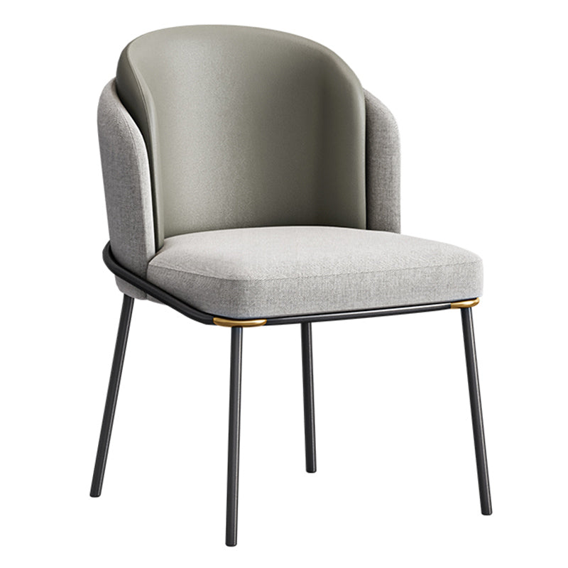 Contemporary Metal Dining Chairs Upholstered Armless Dining Chairs for Home Use Grey 1 Piece Clearhalo ' kitchen&dining_furn' 'Dining Chairs' 'Dining Tables & Seating' 'dining_chair' 'furn' 'furn_dining_chair' 'Furniture' 'furniture_dining_chair' 'Kitchen & Dining Furniture' 'kitchen' 3740154