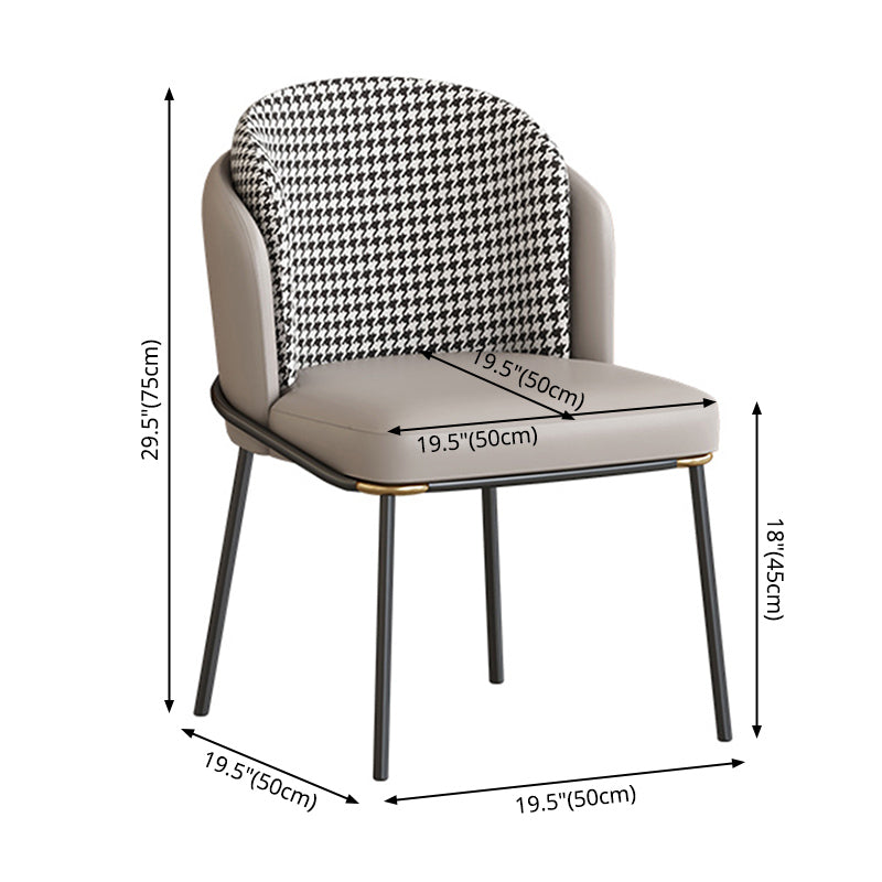 Contemporary Metal Dining Chairs Upholstered Armless Dining Chairs for Home Use Clearhalo ' kitchen&dining_furn' 'Dining Chairs' 'Dining Tables & Seating' 'dining_chair' 'furn' 'furn_dining_chair' 'Furniture' 'furniture_dining_chair' 'Kitchen & Dining Furniture' 'kitchen' 3740155