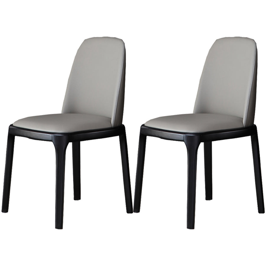 Industrial Ash Open Side Chair Matte Finish Leather Dining Chair with Black Legs Grey Wood 2 Piece Set Clearhalo ' kitchen&dining_furn' 'Dining Chairs' 'Dining Tables & Seating' 'dining_chair' 'furn' 'furn_dining_chair' 'Furniture' 'furniture_dining_chair' 'Kitchen & Dining Furniture' 'kitchen' 3740164