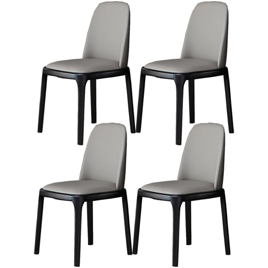 Industrial Ash Open Side Chair Matte Finish Leather Dining Chair with Black Legs Grey Wood 4 Piece Set Clearhalo ' kitchen&dining_furn' 'Dining Chairs' 'Dining Tables & Seating' 'dining_chair' 'furn' 'furn_dining_chair' 'Furniture' 'furniture_dining_chair' 'Kitchen & Dining Furniture' 'kitchen' 3740166