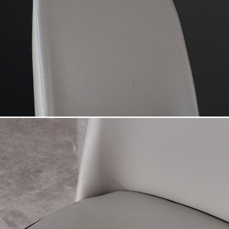 Industrial Ash Open Side Chair Matte Finish Leather Dining Chair with Black Legs Clearhalo ' kitchen&dining_furn' 'Dining Chairs' 'Dining Tables & Seating' 'dining_chair' 'furn' 'furn_dining_chair' 'Furniture' 'furniture_dining_chair' 'Kitchen & Dining Furniture' 'kitchen' 3740168