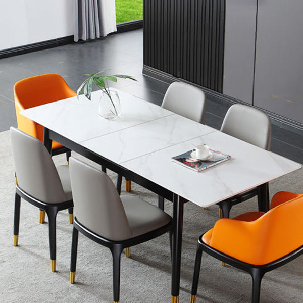 Industrial Ash Open Side Chair Matte Finish Leather Dining Chair with Black Legs Clearhalo ' kitchen&dining_furn' 'Dining Chairs' 'Dining Tables & Seating' 'dining_chair' 'furn' 'furn_dining_chair' 'Furniture' 'furniture_dining_chair' 'Kitchen & Dining Furniture' 'kitchen' 3740170