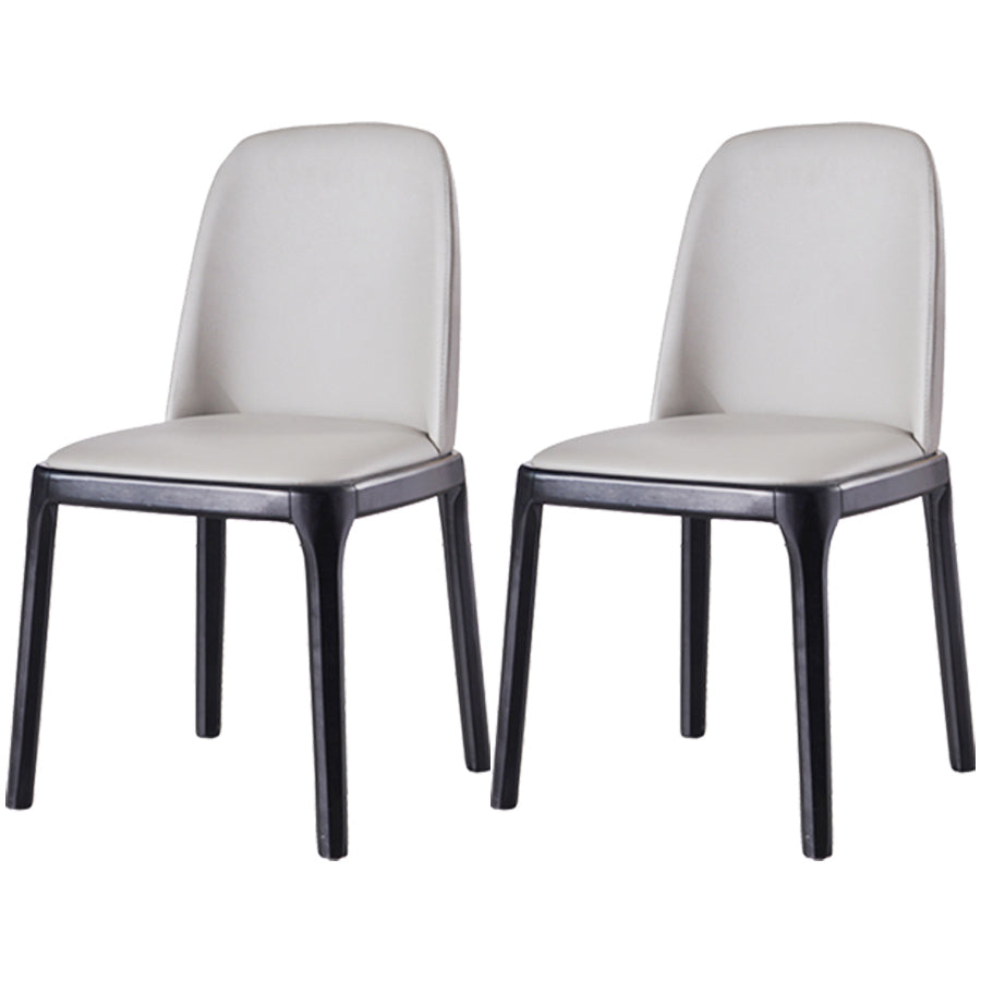 Industrial Ash Open Side Chair Matte Finish Leather Dining Chair with Black Legs Smoke Gray Wood 2 Piece Set Clearhalo ' kitchen&dining_furn' 'Dining Chairs' 'Dining Tables & Seating' 'dining_chair' 'furn' 'furn_dining_chair' 'Furniture' 'furniture_dining_chair' 'Kitchen & Dining Furniture' 'kitchen' 3740176