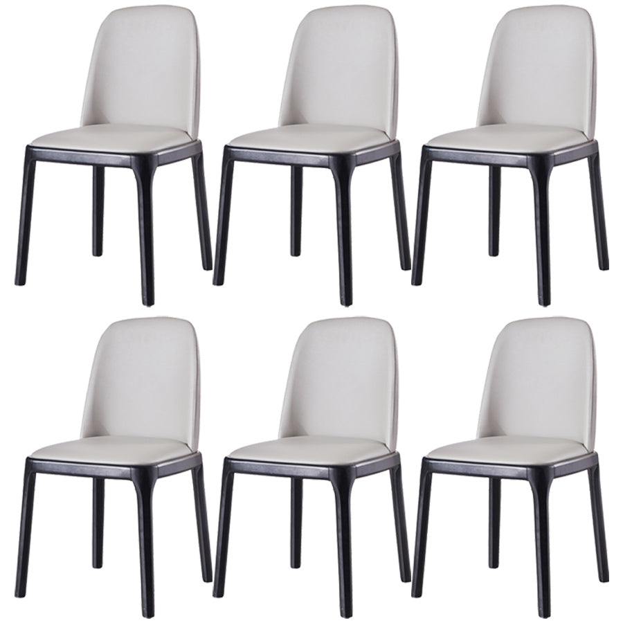 Industrial Ash Open Side Chair Matte Finish Leather Dining Chair with Black Legs Smoke Gray Wood 6 Piece Set Clearhalo ' kitchen&dining_furn' 'Dining Chairs' 'Dining Tables & Seating' 'dining_chair' 'furn' 'furn_dining_chair' 'Furniture' 'furniture_dining_chair' 'Kitchen & Dining Furniture' 'kitchen' 3740178