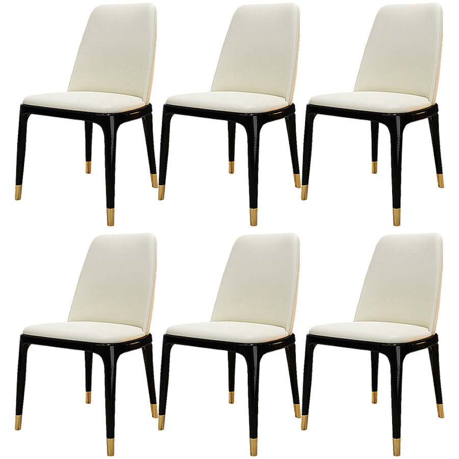 Industrial Ash Open Side Chair Matte Finish Leather Dining Chair with Black Legs Beige Wrought Iron 6 Piece Set Clearhalo ' kitchen&dining_furn' 'Dining Chairs' 'Dining Tables & Seating' 'dining_chair' 'furn' 'furn_dining_chair' 'Furniture' 'furniture_dining_chair' 'Kitchen & Dining Furniture' 'kitchen' 3740181