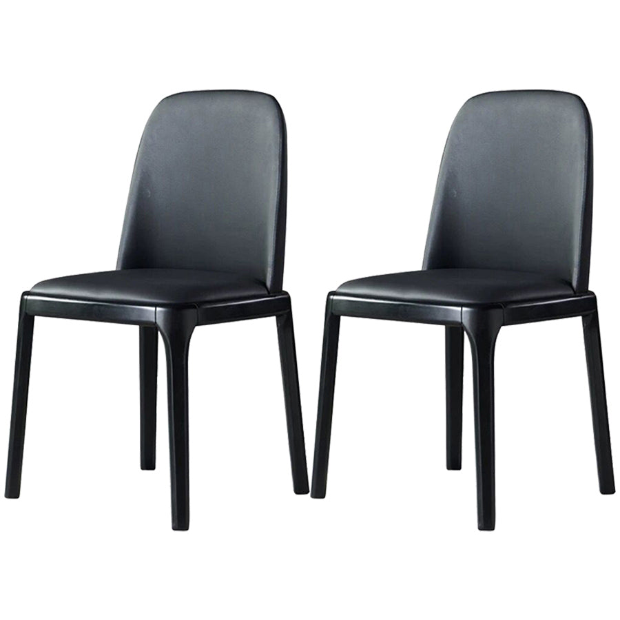 Industrial Ash Open Side Chair Matte Finish Leather Dining Chair with Black Legs Black Wood 2 Piece Set Clearhalo ' kitchen&dining_furn' 'Dining Chairs' 'Dining Tables & Seating' 'dining_chair' 'furn' 'furn_dining_chair' 'Furniture' 'furniture_dining_chair' 'Kitchen & Dining Furniture' 'kitchen' 3740182