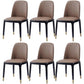 Industrial Ash Open Side Chair Matte Finish Leather Dining Chair with Black Legs Coffee Wrought Iron 6 Piece Set Clearhalo ' kitchen&dining_furn' 'Dining Chairs' 'Dining Tables & Seating' 'dining_chair' 'furn' 'furn_dining_chair' 'Furniture' 'furniture_dining_chair' 'Kitchen & Dining Furniture' 'kitchen' 3740187