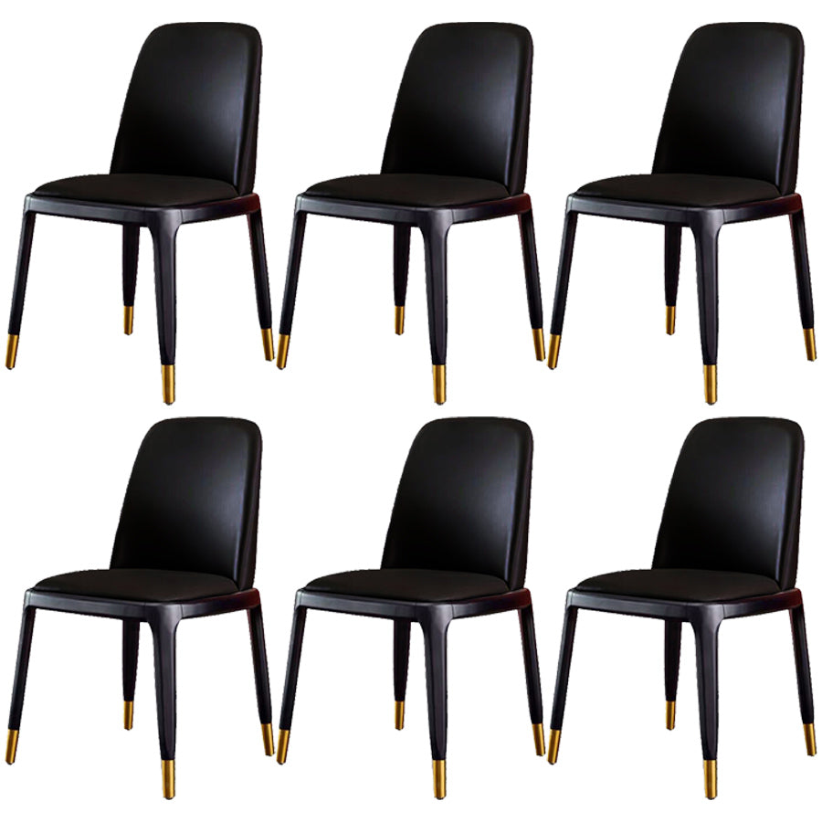 Industrial Ash Open Side Chair Matte Finish Leather Dining Chair with Black Legs Black Wrought Iron 6 Piece Set Clearhalo ' kitchen&dining_furn' 'Dining Chairs' 'Dining Tables & Seating' 'dining_chair' 'furn' 'furn_dining_chair' 'Furniture' 'furniture_dining_chair' 'Kitchen & Dining Furniture' 'kitchen' 3740190