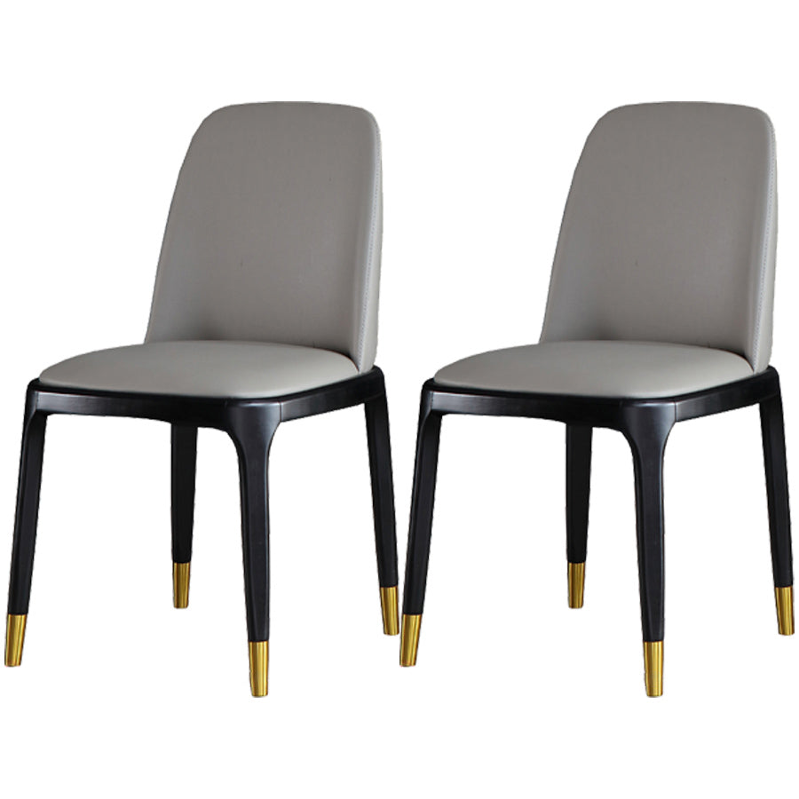 Industrial Ash Open Side Chair Matte Finish Leather Dining Chair with Black Legs Grey Wrought Iron 2 Piece Set Clearhalo ' kitchen&dining_furn' 'Dining Chairs' 'Dining Tables & Seating' 'dining_chair' 'furn' 'furn_dining_chair' 'Furniture' 'furniture_dining_chair' 'Kitchen & Dining Furniture' 'kitchen' 3740191