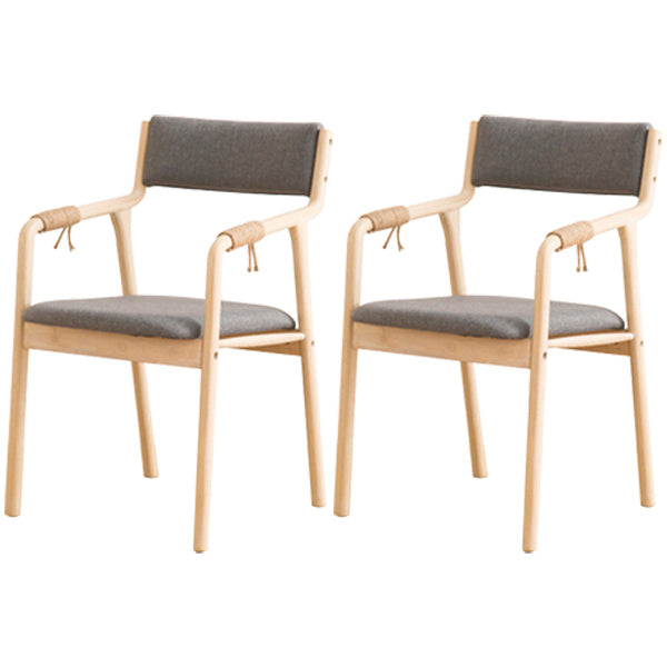 Country Style Dining Arm Chairs Indoor Linen Upholstered Open Back Armchair Grey 2 Piece Set Clearhalo ' kitchen&dining_furn' 'Dining Chairs' 'Dining Tables & Seating' 'dining_chair' 'furn' 'furn_dining_chair' 'Furniture' 'furniture_dining_chair' 'Kitchen & Dining Furniture' 'kitchen' 3740200