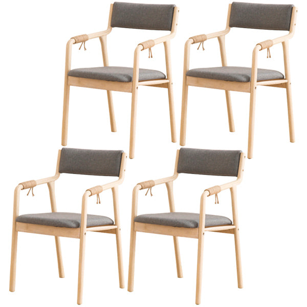 Country Style Dining Arm Chairs Indoor Linen Upholstered Open Back Armchair Grey 4 Piece Set Clearhalo ' kitchen&dining_furn' 'Dining Chairs' 'Dining Tables & Seating' 'dining_chair' 'furn' 'furn_dining_chair' 'Furniture' 'furniture_dining_chair' 'Kitchen & Dining Furniture' 'kitchen' 3740202