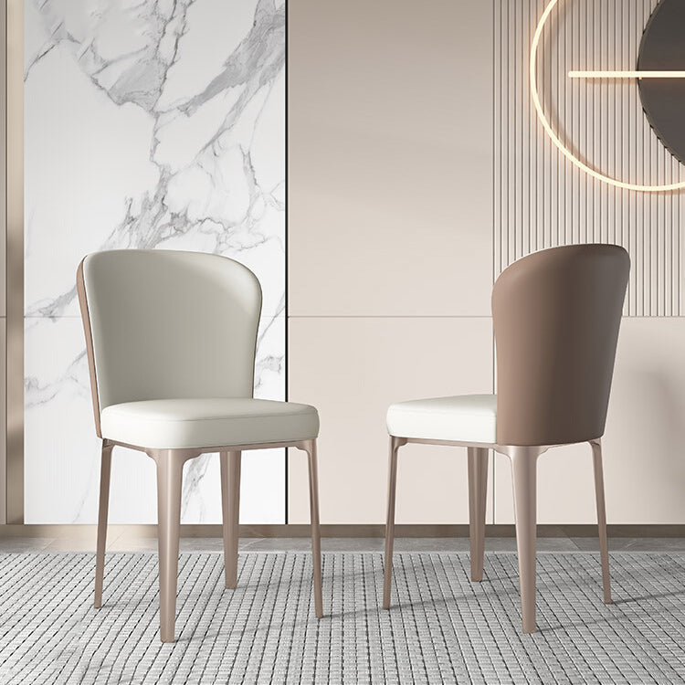 Contemporary Metal Dining Chairs Armless Wingback Side Chair for Home Use Clearhalo ' kitchen&dining_furn' 'Dining Chairs' 'Dining Tables & Seating' 'dining_chair' 'furn' 'furn_dining_chair' 'Furniture' 'furniture_dining_chair' 'Kitchen & Dining Furniture' 'kitchen' 3740225