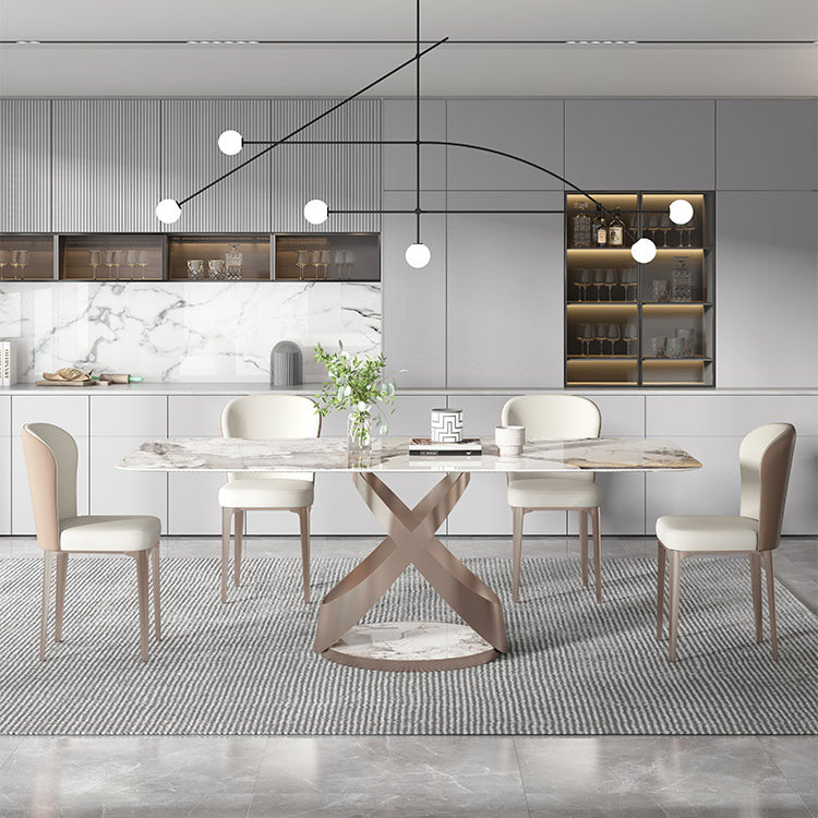 Contemporary Metal Dining Chairs Armless Wingback Side Chair for Home Use Clearhalo ' kitchen&dining_furn' 'Dining Chairs' 'Dining Tables & Seating' 'dining_chair' 'furn' 'furn_dining_chair' 'Furniture' 'furniture_dining_chair' 'Kitchen & Dining Furniture' 'kitchen' 3740228