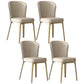Contemporary Metal Dining Chairs Armless Wingback Side Chair for Home Use Off-White 4 Piece Set Clearhalo ' kitchen&dining_furn' 'Dining Chairs' 'Dining Tables & Seating' 'dining_chair' 'furn' 'furn_dining_chair' 'Furniture' 'furniture_dining_chair' 'Kitchen & Dining Furniture' 'kitchen' 3740229