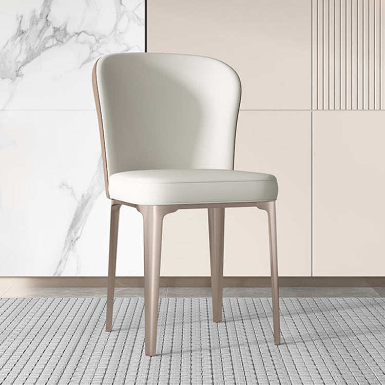 Contemporary Metal Dining Chairs Armless Wingback Side Chair for Home Use Clearhalo ' kitchen&dining_furn' 'Dining Chairs' 'Dining Tables & Seating' 'dining_chair' 'furn' 'furn_dining_chair' 'Furniture' 'furniture_dining_chair' 'Kitchen & Dining Furniture' 'kitchen' 3740238