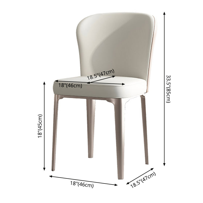 Contemporary Metal Dining Chairs Armless Wingback Side Chair for Home Use Clearhalo ' kitchen&dining_furn' 'Dining Chairs' 'Dining Tables & Seating' 'dining_chair' 'furn' 'furn_dining_chair' 'Furniture' 'furniture_dining_chair' 'Kitchen & Dining Furniture' 'kitchen' 3740240