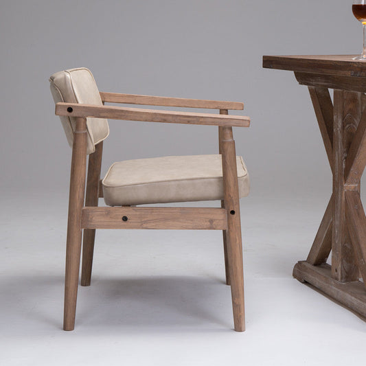 Country Style Indoor Arm Chair Open Back Wood Upholstered Dining Room Chair Clearhalo ' kitchen&dining_furn' 'Dining Chairs' 'Dining Tables & Seating' 'dining_chair' 'furn' 'furn_dining_chair' 'Furniture' 'furniture_dining_chair' 'Kitchen & Dining Furniture' 'kitchen' 3740241