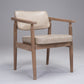 Country Style Indoor Arm Chair Open Back Wood Upholstered Dining Room Chair Off-White 1 Piece Walnut Clearhalo ' kitchen&dining_furn' 'Dining Chairs' 'Dining Tables & Seating' 'dining_chair' 'furn' 'furn_dining_chair' 'Furniture' 'furniture_dining_chair' 'Kitchen & Dining Furniture' 'kitchen' 3740242