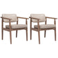 Country Style Indoor Arm Chair Open Back Wood Upholstered Dining Room Chair Off-White 2 Piece Set Walnut Clearhalo ' kitchen&dining_furn' 'Dining Chairs' 'Dining Tables & Seating' 'dining_chair' 'furn' 'furn_dining_chair' 'Furniture' 'furniture_dining_chair' 'Kitchen & Dining Furniture' 'kitchen' 3740243