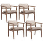 Country Style Indoor Arm Chair Open Back Wood Upholstered Dining Room Chair Off-White 4 Piece Set Walnut Clearhalo ' kitchen&dining_furn' 'Dining Chairs' 'Dining Tables & Seating' 'dining_chair' 'furn' 'furn_dining_chair' 'Furniture' 'furniture_dining_chair' 'Kitchen & Dining Furniture' 'kitchen' 3740245