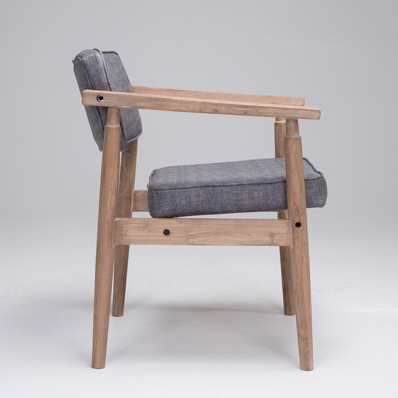 Country Style Indoor Arm Chair Open Back Wood Upholstered Dining Room Chair Clearhalo ' kitchen&dining_furn' 'Dining Chairs' 'Dining Tables & Seating' 'dining_chair' 'furn' 'furn_dining_chair' 'Furniture' 'furniture_dining_chair' 'Kitchen & Dining Furniture' 'kitchen' 3740247