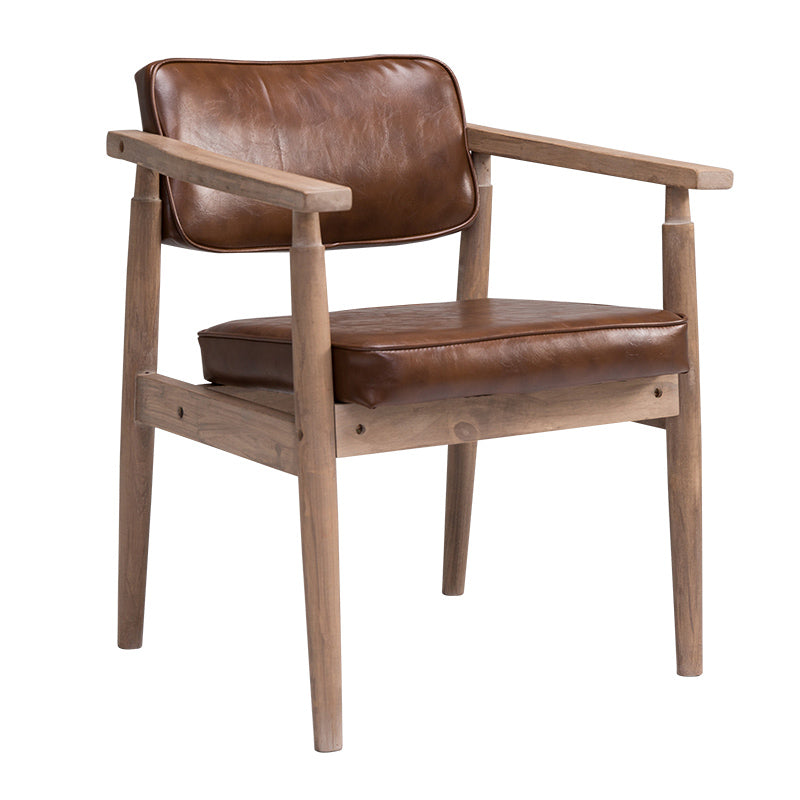 Country Style Indoor Arm Chair Open Back Wood Upholstered Dining Room Chair Clearhalo ' kitchen&dining_furn' 'Dining Chairs' 'Dining Tables & Seating' 'dining_chair' 'furn' 'furn_dining_chair' 'Furniture' 'furniture_dining_chair' 'Kitchen & Dining Furniture' 'kitchen' 3740249