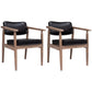 Country Style Indoor Arm Chair Open Back Wood Upholstered Dining Room Chair Black 2 Piece Set Walnut Clearhalo ' kitchen&dining_furn' 'Dining Chairs' 'Dining Tables & Seating' 'dining_chair' 'furn' 'furn_dining_chair' 'Furniture' 'furniture_dining_chair' 'Kitchen & Dining Furniture' 'kitchen' 3740250